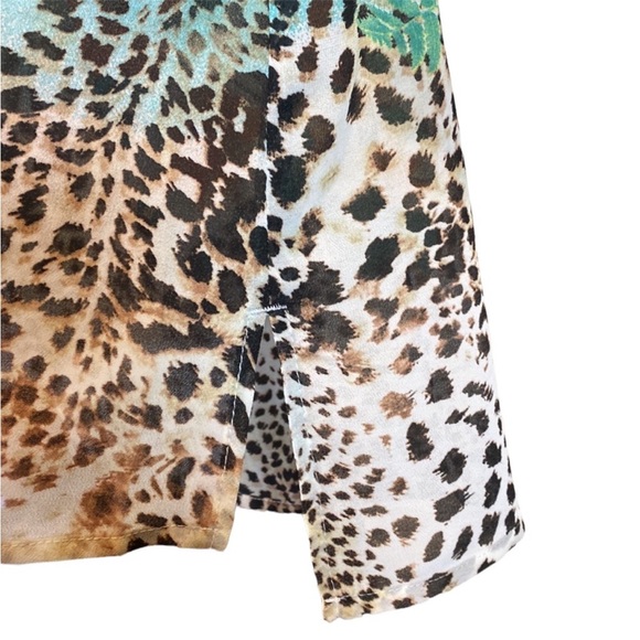 Soft Surroundings Sheer Floral and Animal Print Blouse - Picture 5 of 8